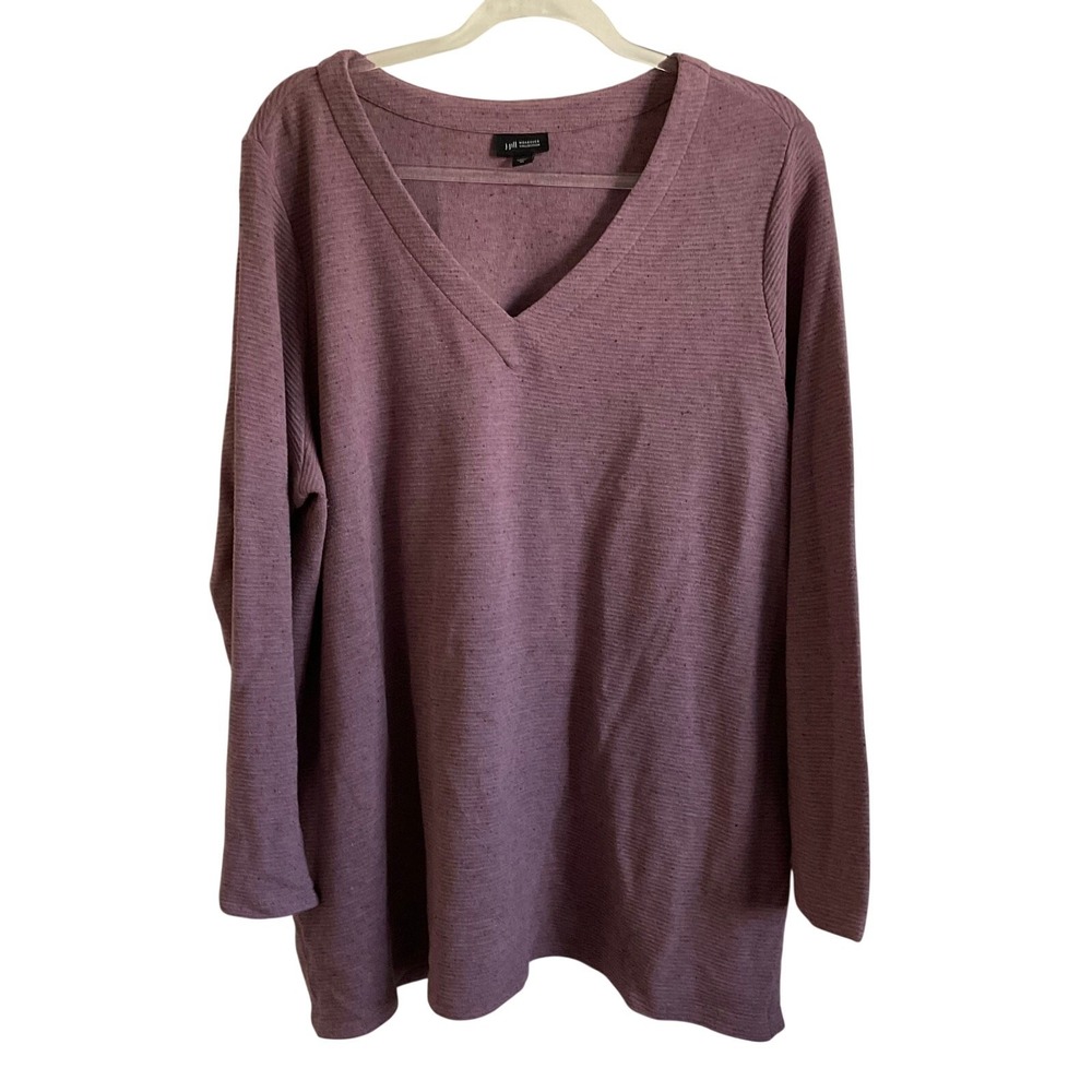 J.‎ Jill Wearever Collection Purple Ribbed Long Length Sweater - Size XL